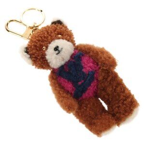 LOUIS VUITTON Porte Cles LV Teddy Bear Key Holder Mohair Auth